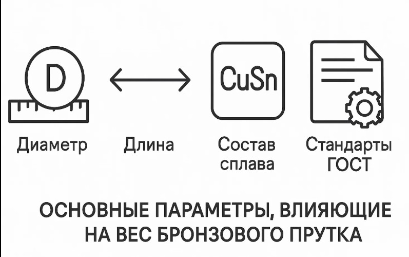 Основные параметры, влияющие на вес бронзового прутка